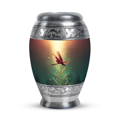 Gold Exquisite Dragonfly Memorial Urn for Ashes - 10-inch, 200 cu in - Yatskia