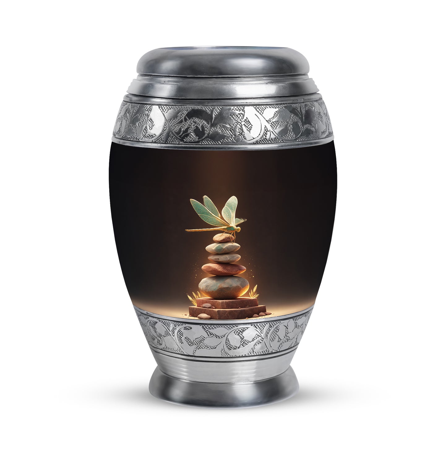 Timeless Red Dragonfly Cremation Urn for Ashes - 10-inch, 200 cu in - Yatskia