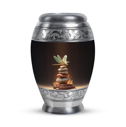 Timeless Red Dragonfly Cremation Urn for Ashes - 10-inch, 200 cu in - Yatskia