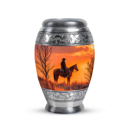 Blessed Cowboy Cremation Urns for Human Ashes - Red - Yatskia