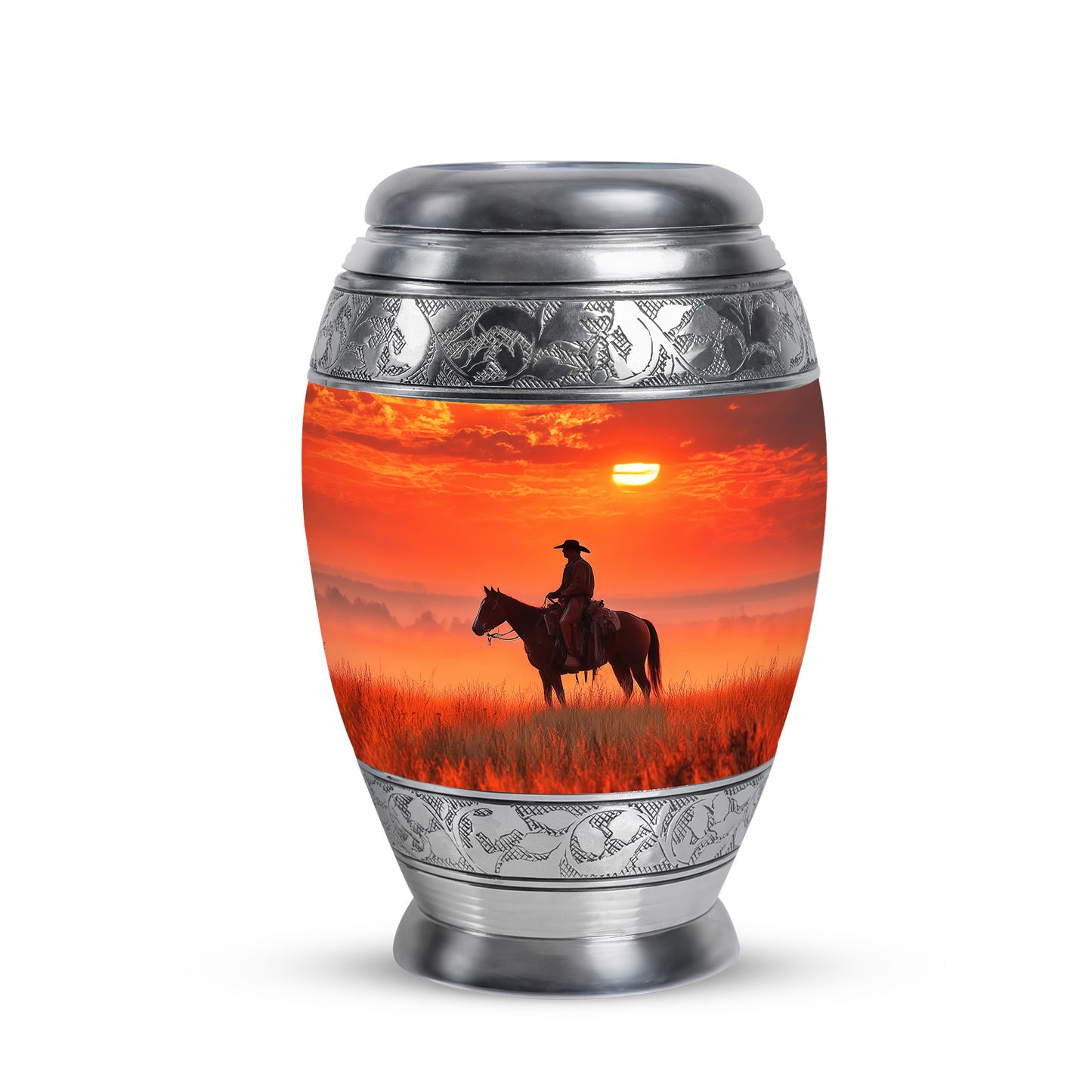 Personalized Red Cowboy Cremation Urns for Ashes - Transcendent 10-inch - Yatskia