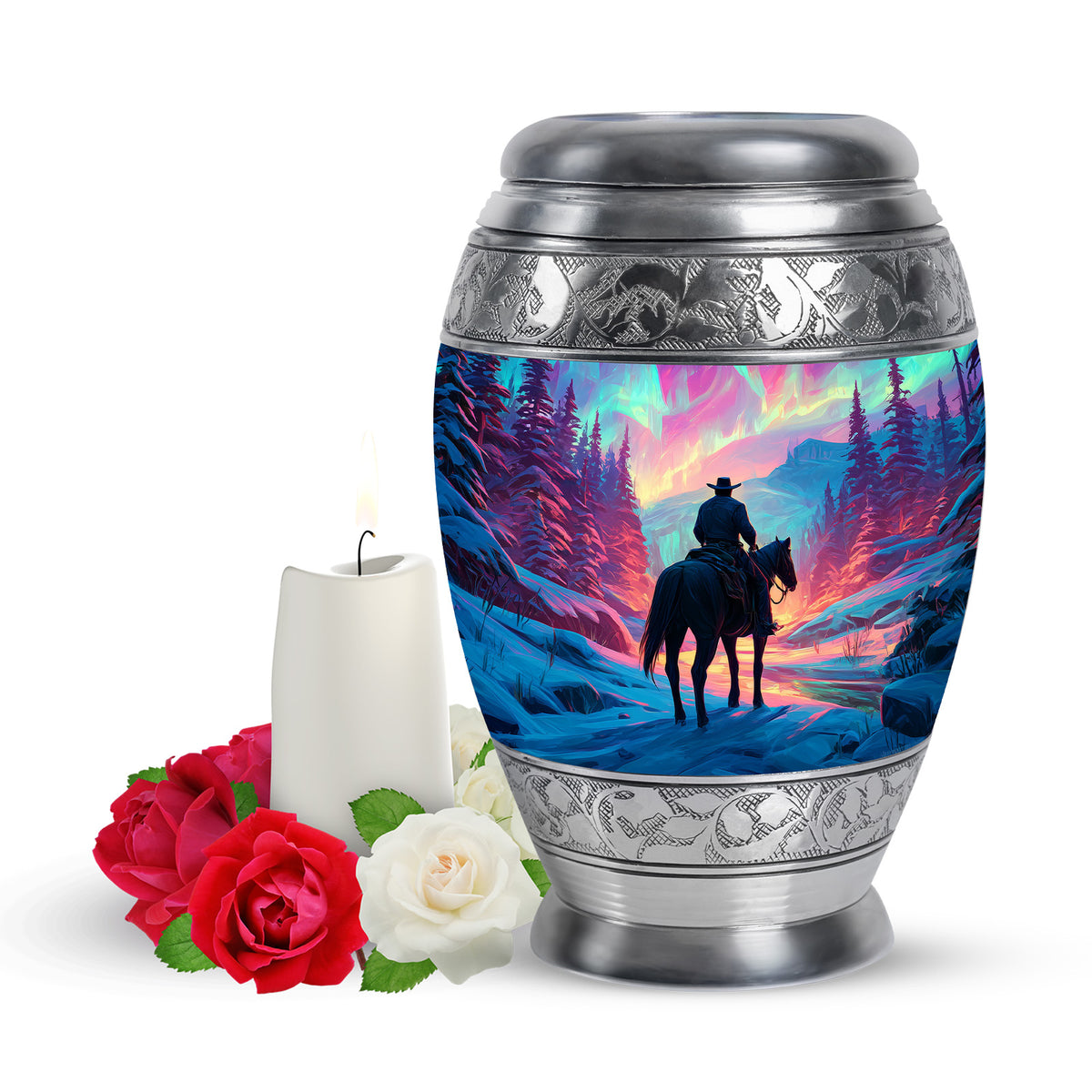 Personalized Pink Cowboy Cremation Urns for Ashes - Peaceful - Yatskia