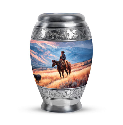 Personalized Blue Cowboy Cremation Urns for Ashes - Majestic - Yatskia