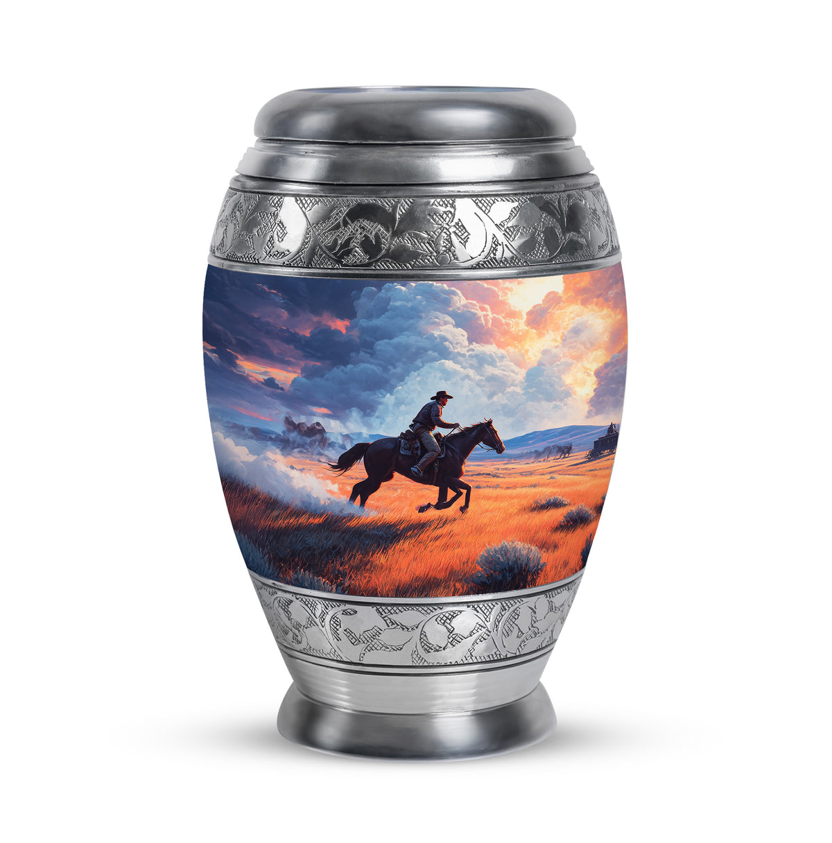 Divine Blue Cowboy Cremation Urn for Ashes - Yatskia