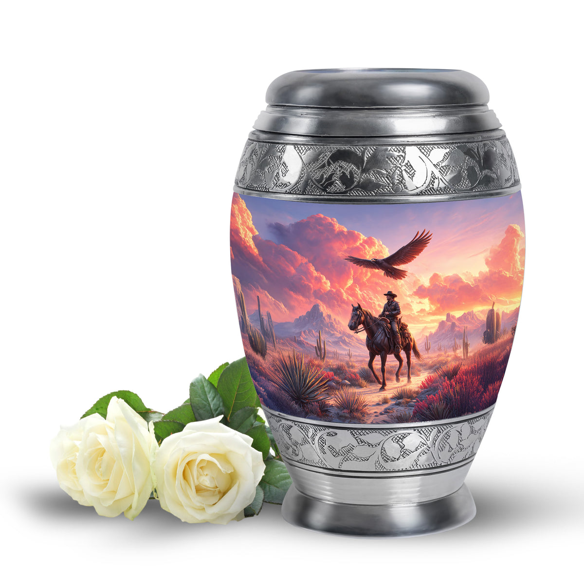 Personalized Cowboy Cremation Urns - Eminent Purple - Yatskia