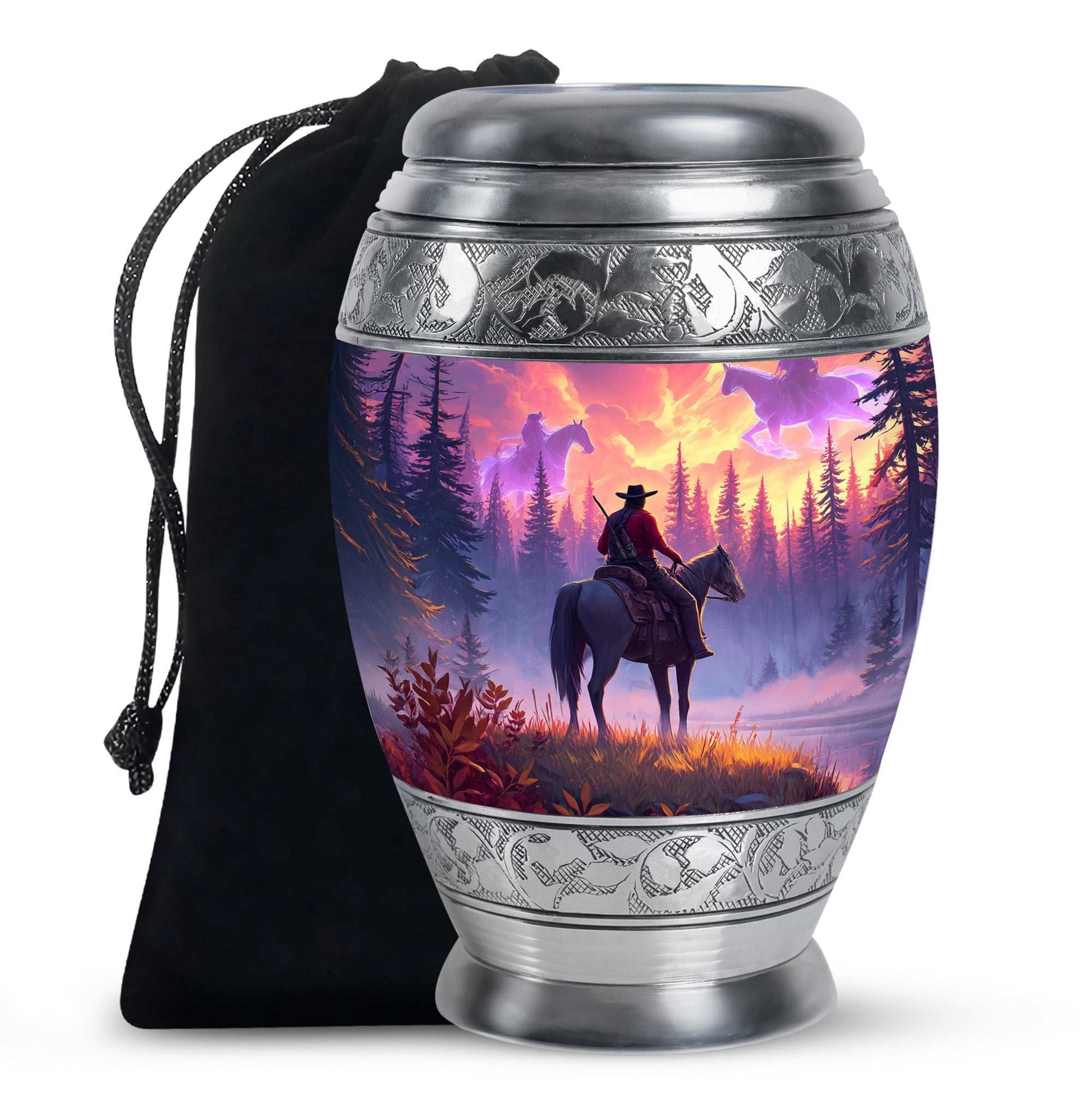 Large Cowboy Horse Cremation Urn for Adult Ashes - Pink Urn For Cremation Ashes