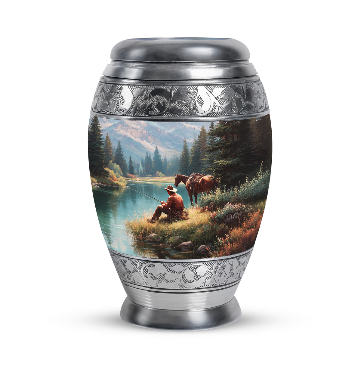 Personalized Blue Heavenly Cowboy Cremation Urns for Human Ashes - Yatskia