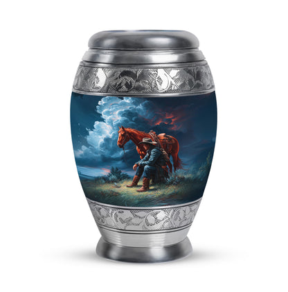 Blue Cowboy Cremation Urns - Imperial Devotion - Yatskia