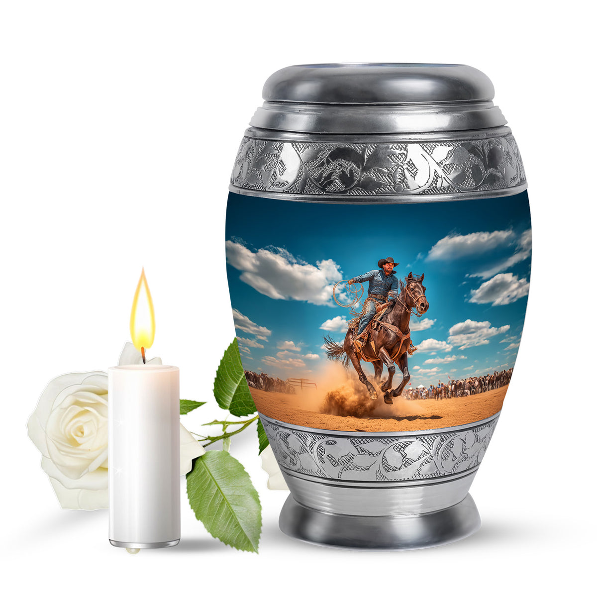 Blue Cowboy Beacon Cremation Urns for Human Ashes - Yatskia