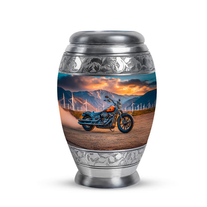 Personalized Bike Cremation Urns - Pristine Teal 10-inch, 200 cu in - Yatskia