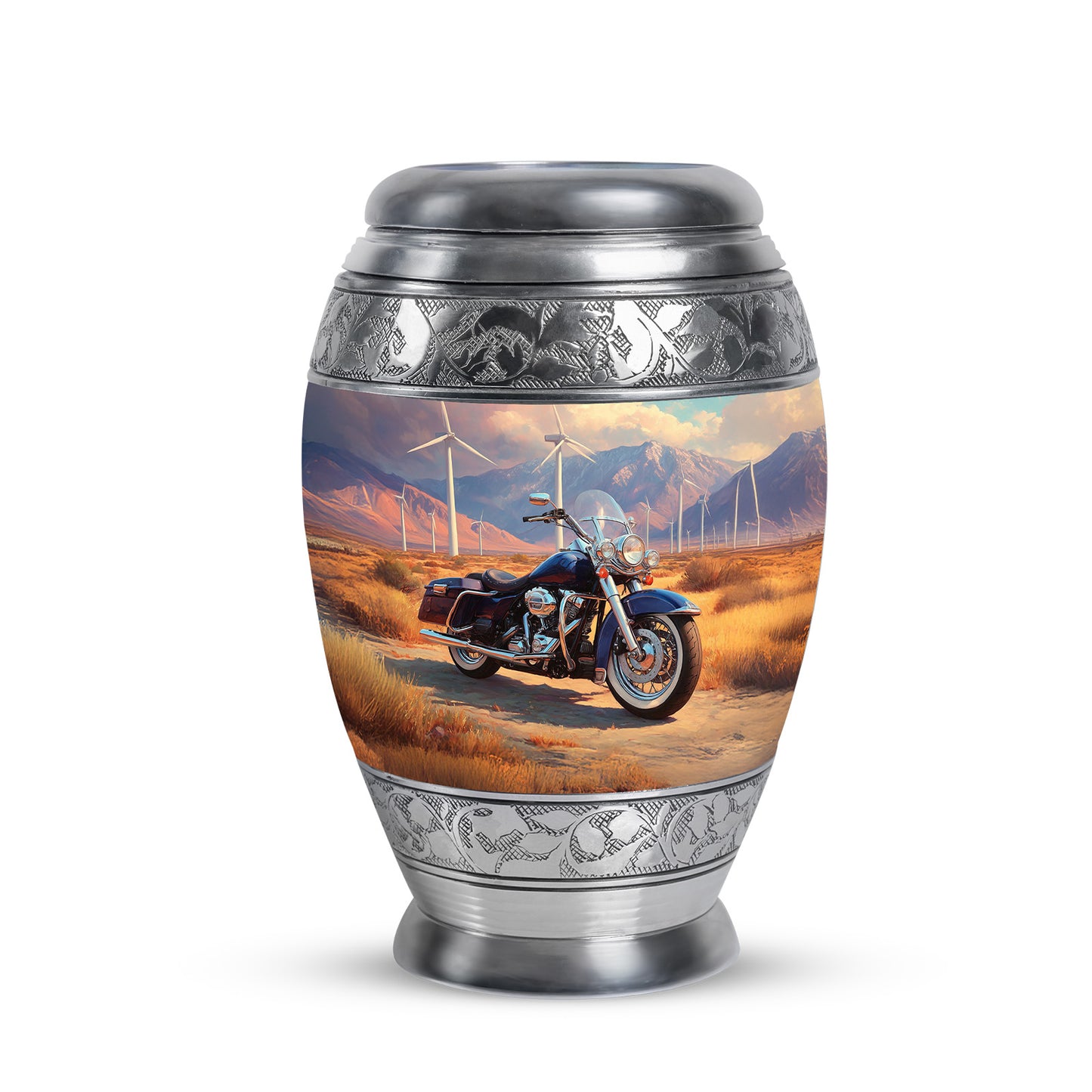 Gold Beloved Bike Cremation Urns for Human Ashes - 10-inch, 200 cu in - Yatskia