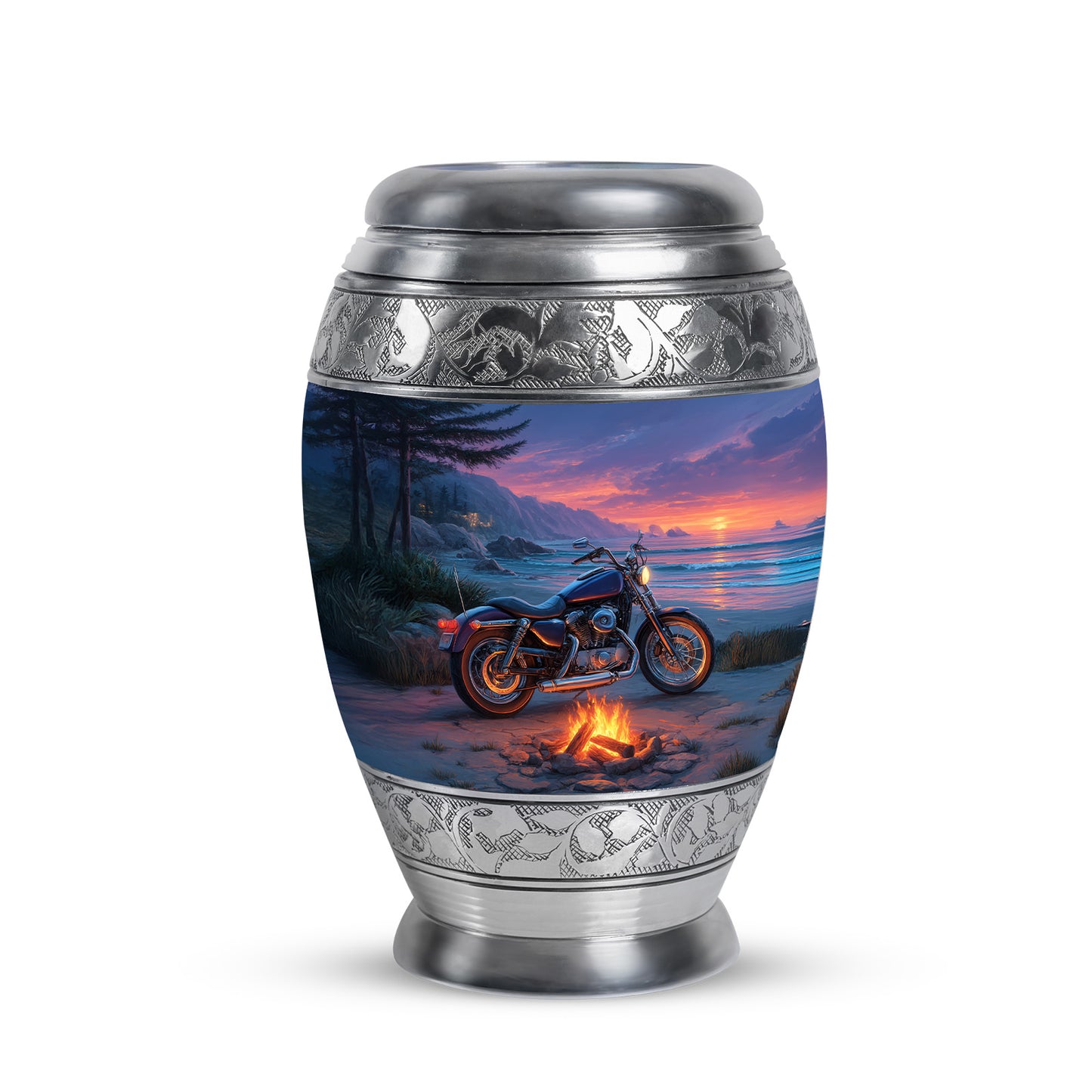 Personalized Blue Heavenly Bike Cremation Urns for Human Ashes - 10-inch, 200 cu in - Yatskia