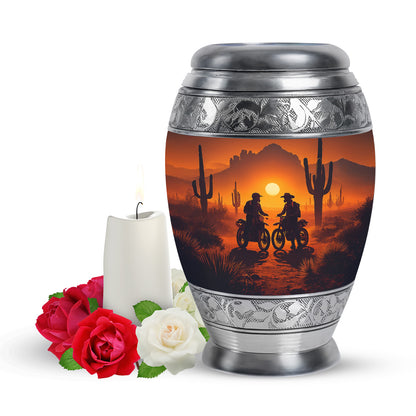 Resplendent Gold Bike Cremation Urn for Ashes - 10-inch, 200 cu in - Yatskia