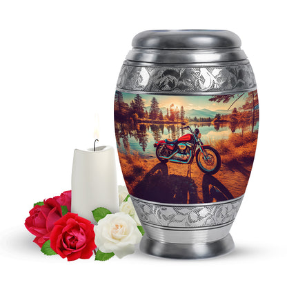 Everlasting Gold Bike Beacon Urn for Human Ashes - 10-inch, 200 cu in - Yatskia