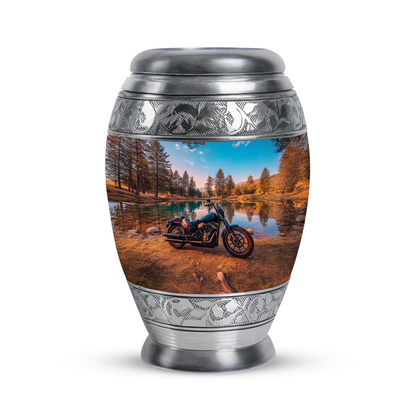 Teal Treasured Bike Cremation Urns for Human Ashes - 10-inch, 200 cu in - Yatskia
