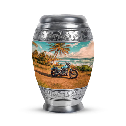 Personalized Seraphic Bike Cremation Urns - Teal 10-inch, 200 cu in - Yatskia