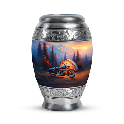 Blue Bike Promise Cremation Urns for Human Ashes - 10-inch, 200 cu in - Yatskia