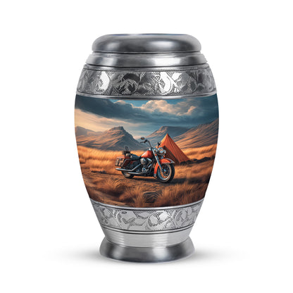 Personalized Blue Bike Cremation Urns for Ashes - Captivating 10-inch - Yatskia