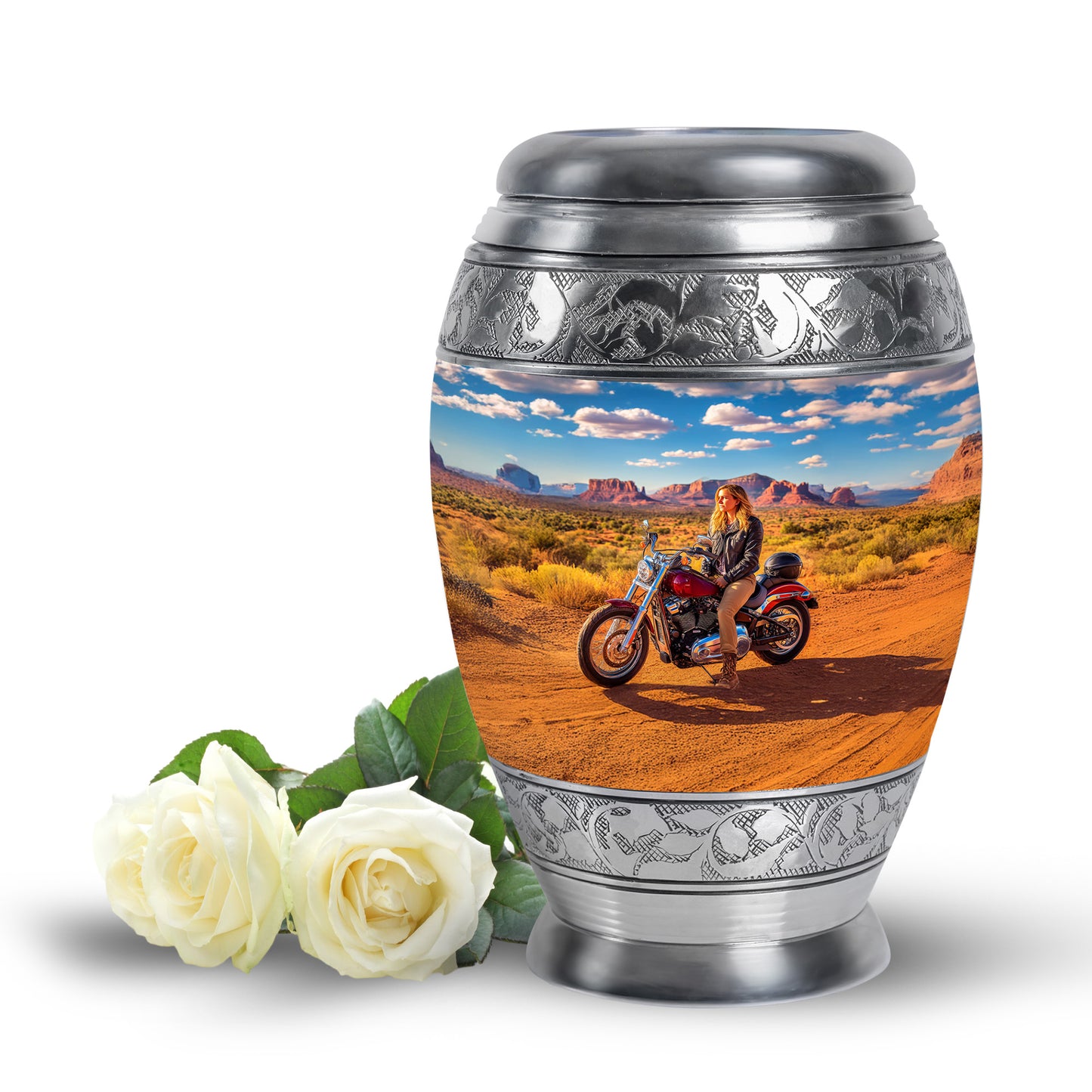 Harmonious Bike Cremation Urns for Human Ashes - Blue 10-inch - Yatskia