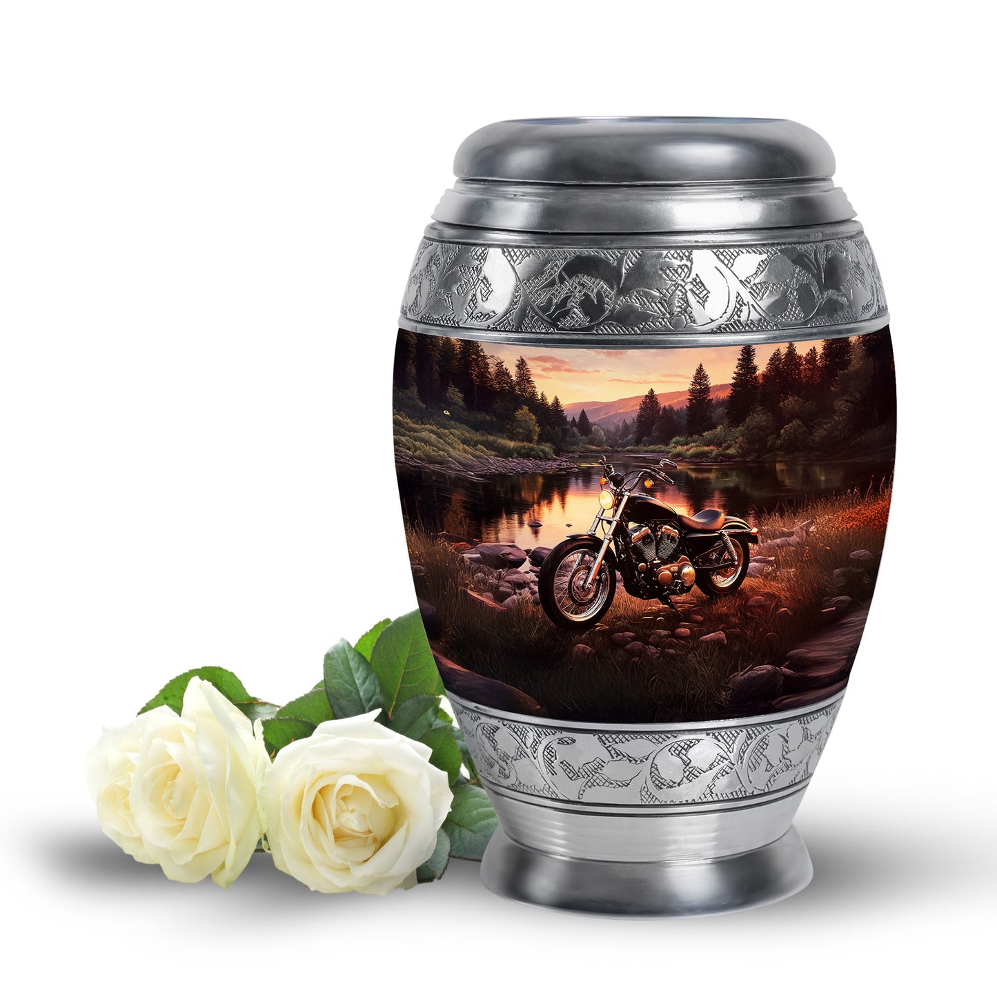 Lustrous Bike Cremation Urns for Human Ashes - Gold 10-inch - Yatskia