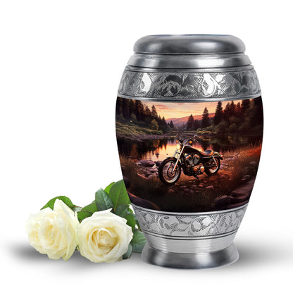 Lustrous Bike Cremation Urns for Human Ashes - Gold 10-inch - Yatskia