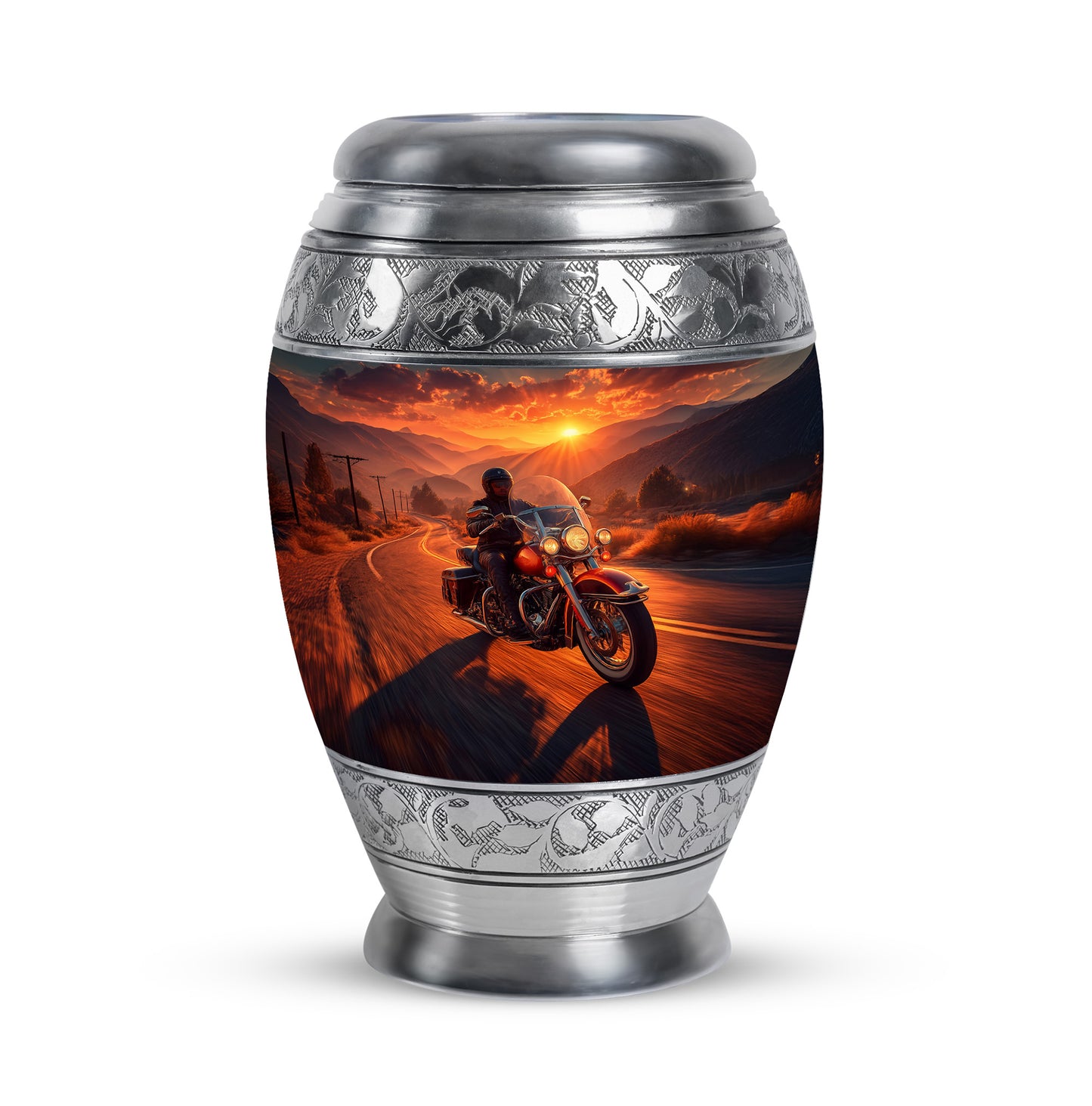 Timeless Gold Bike Cremation Urn for Ashes - 10-inch, 200 cu in - Yatskia