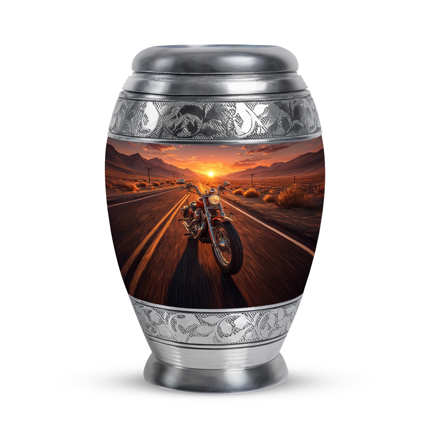 Gold Bike Heritage Cremation Urns for Human Ashes - 10-inch, 200 cu in - Yatskia