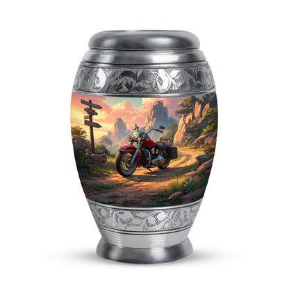 Red Bike Remembrance Cremation Urns for Human Ashes - 10-inch, 200 cu in - Yatskia