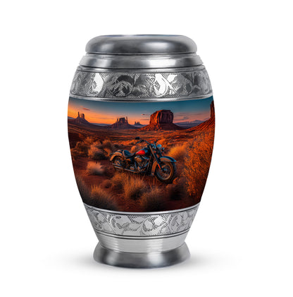 Blue Beloved Bike Cremation Urns for Human Ashes - 10-inch, 200 cu in - Yatskia