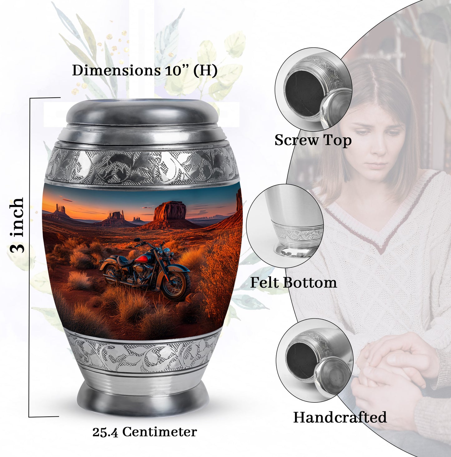 Icy Blue Bike Cremation Urn lifestyle display on memorial shelf - regal bike design with crown-inspired accents - mini keepsake memorial for portion of cremation ashes