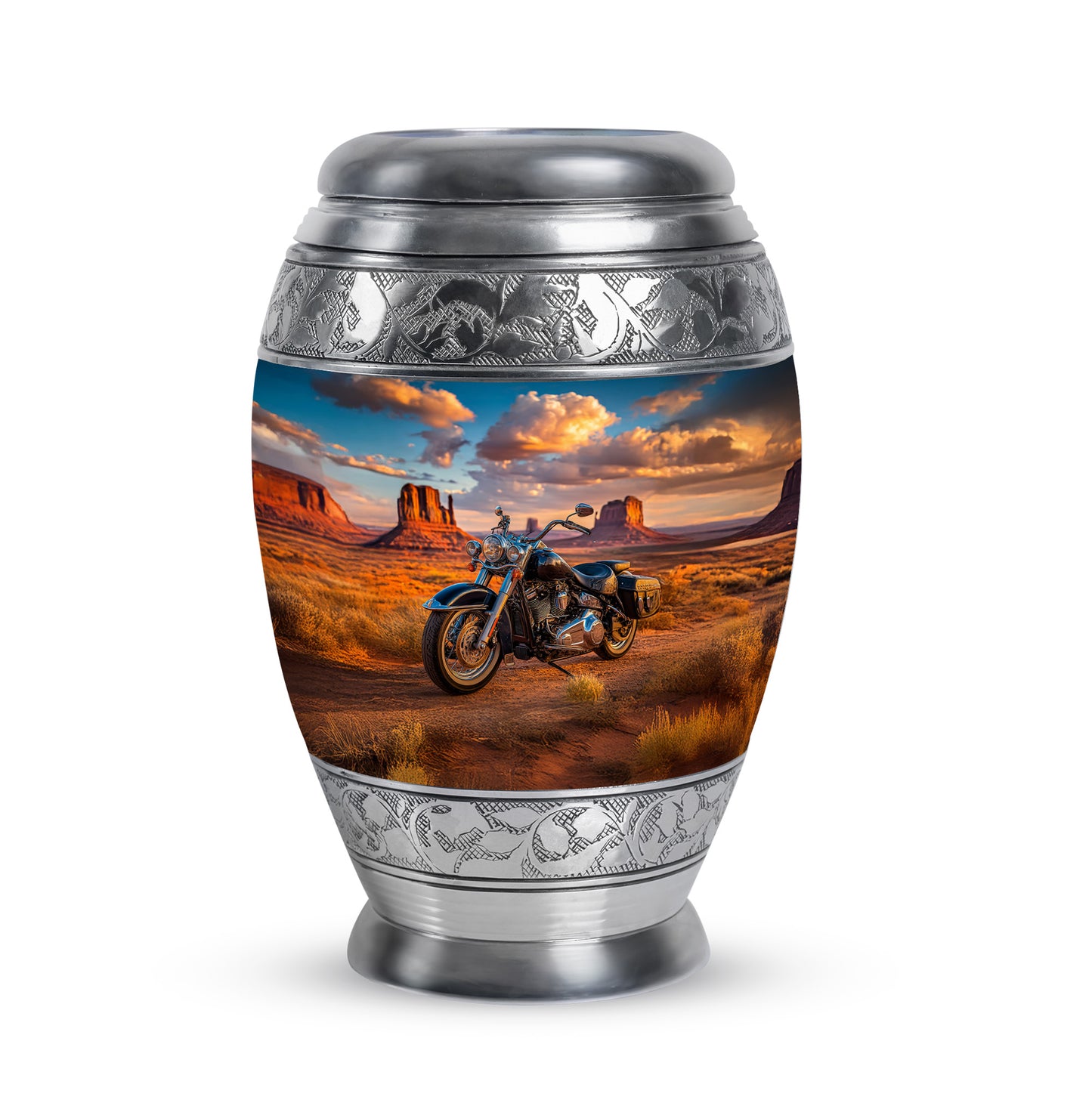 Blue Treasured Bike Cremation Urns for Human Ashes - 10-inch, 200 cu in - Yatskia