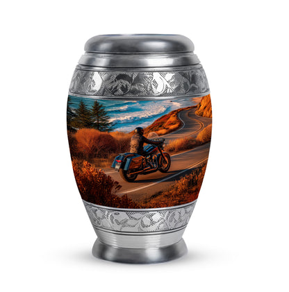 Personalized Teal Bike Cremation Urns for Ashes - Peaceful 10-inch - Yatskia
