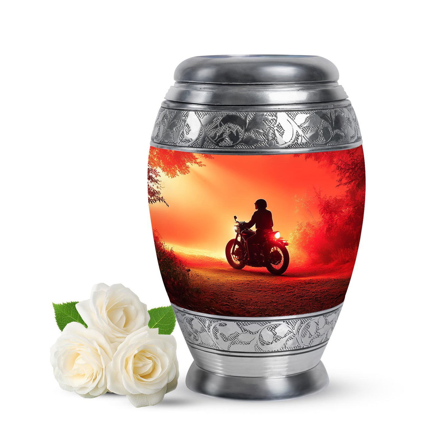 Personalized Magnificent Bike Cremation Urns - Red 10-inch, 200 cu in - Yatskia