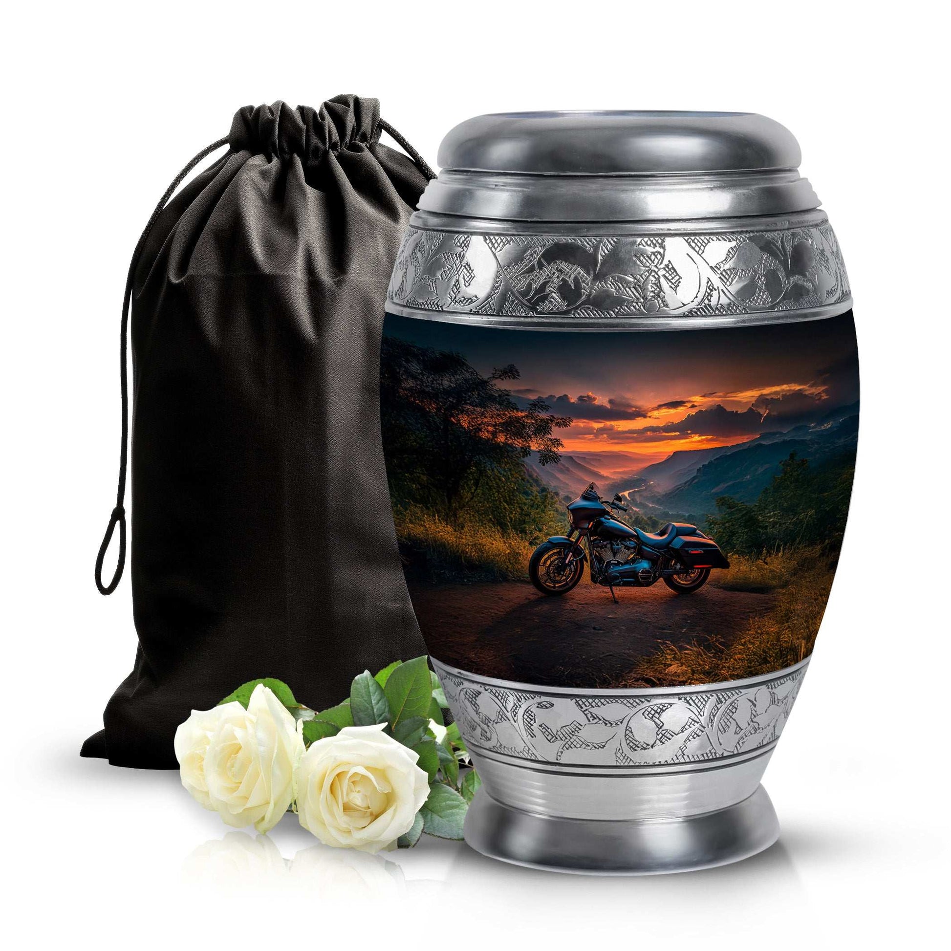 Motorcycle Cremation Urn – Sunset Mountain Large Urns For Female & Male