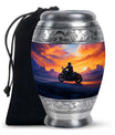 Biker Cremation Memorial Urn – Sunset Motorcycle Funeral Urn For Men