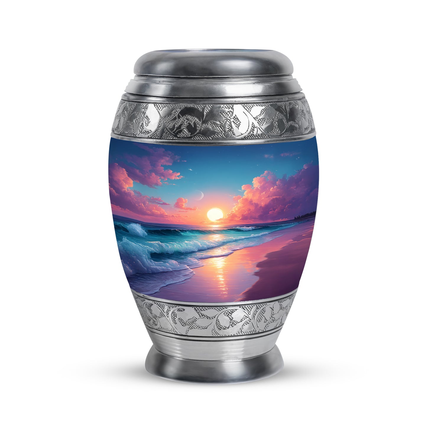 Personalized Blue Beach Cremation Urns for Ashes - Captivating 10-inch - Yatskia