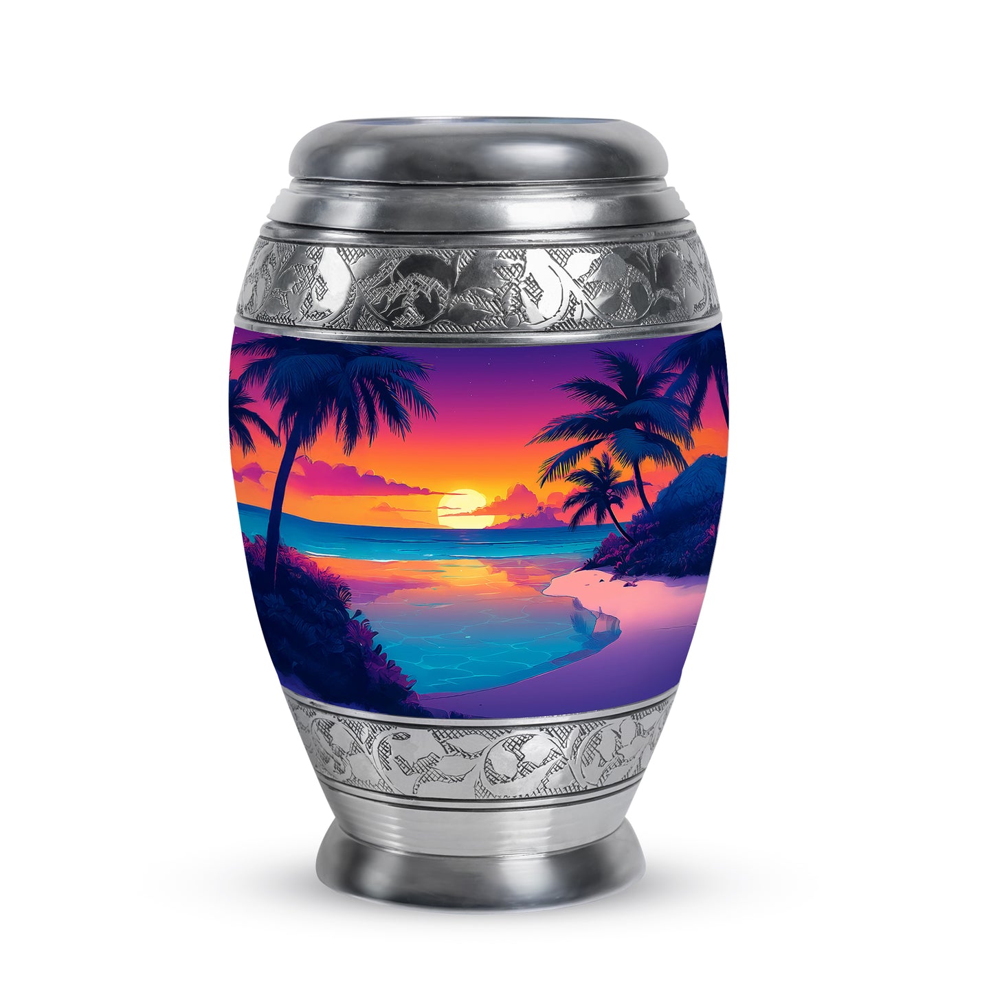 Personalized Beach Cremation Urns - Wondrous Purple 10-inch, 200 cu in - Yatskia
