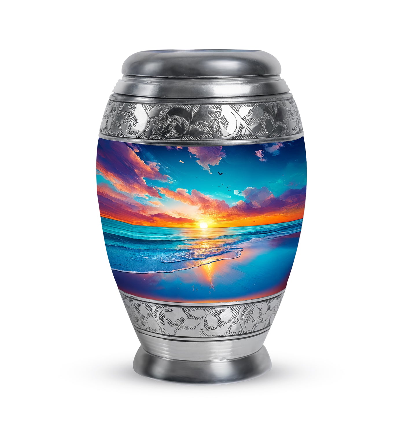 Blue Beach Sentinel Cremation Urns for Human Ashes - 10-inch, 200 cu in - Yatskia