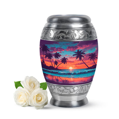 Blue Beach Cremation Urns - Honored Haven 10-inch, 200 cu in - Yatskia