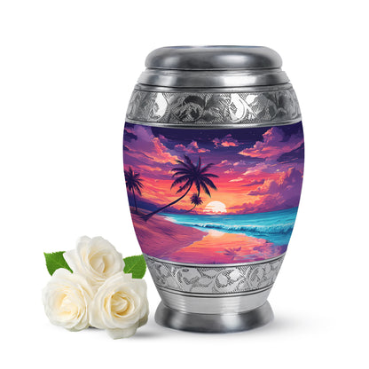 Blue Beach Cremation Urns - Imperial Tribute 10-inch, 200 cu in - Yatskia