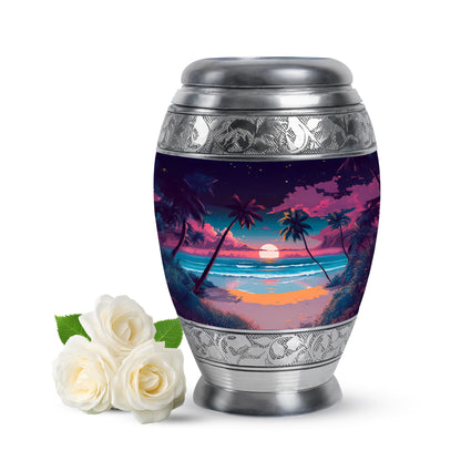 Purple Sacred Beach Cremation Urns for Human Ashes - 10-inch, 200 cu in - Yatskia