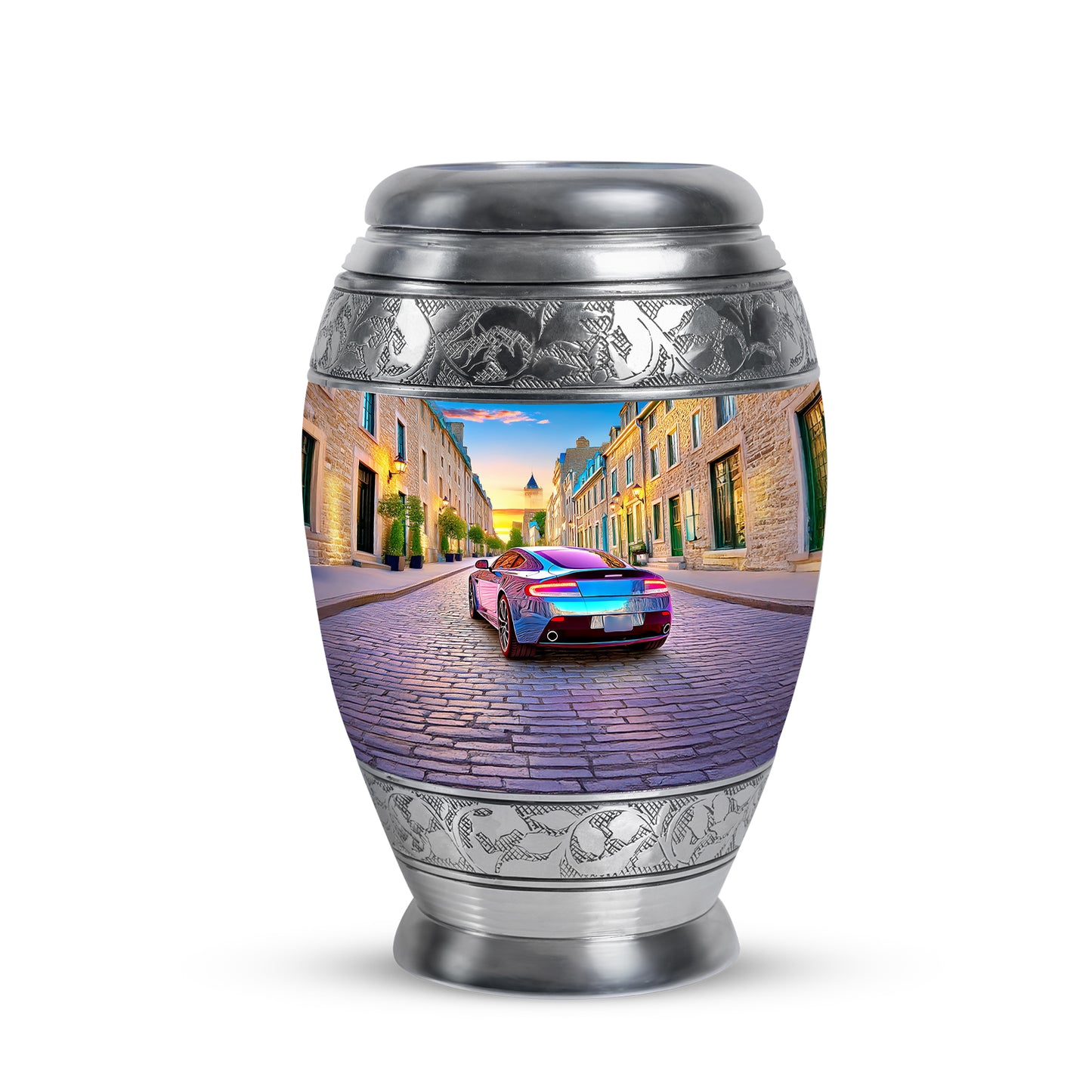 Personalized Elegant Car Cremation Urns - Blue 10-inch, 200 cu in - Yatskia