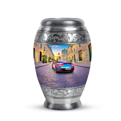 Personalized Elegant Car Cremation Urns - Blue 10-inch, 200 cu in - Yatskia