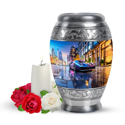 Blue Beloved Car Cremation Urns for Human Ashes - 10-inch, 200 cu in - Yatskia