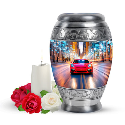 Blue Comforting Car Memorial Urn for Ashes - 10-inch, 200 cu in - Yatskia