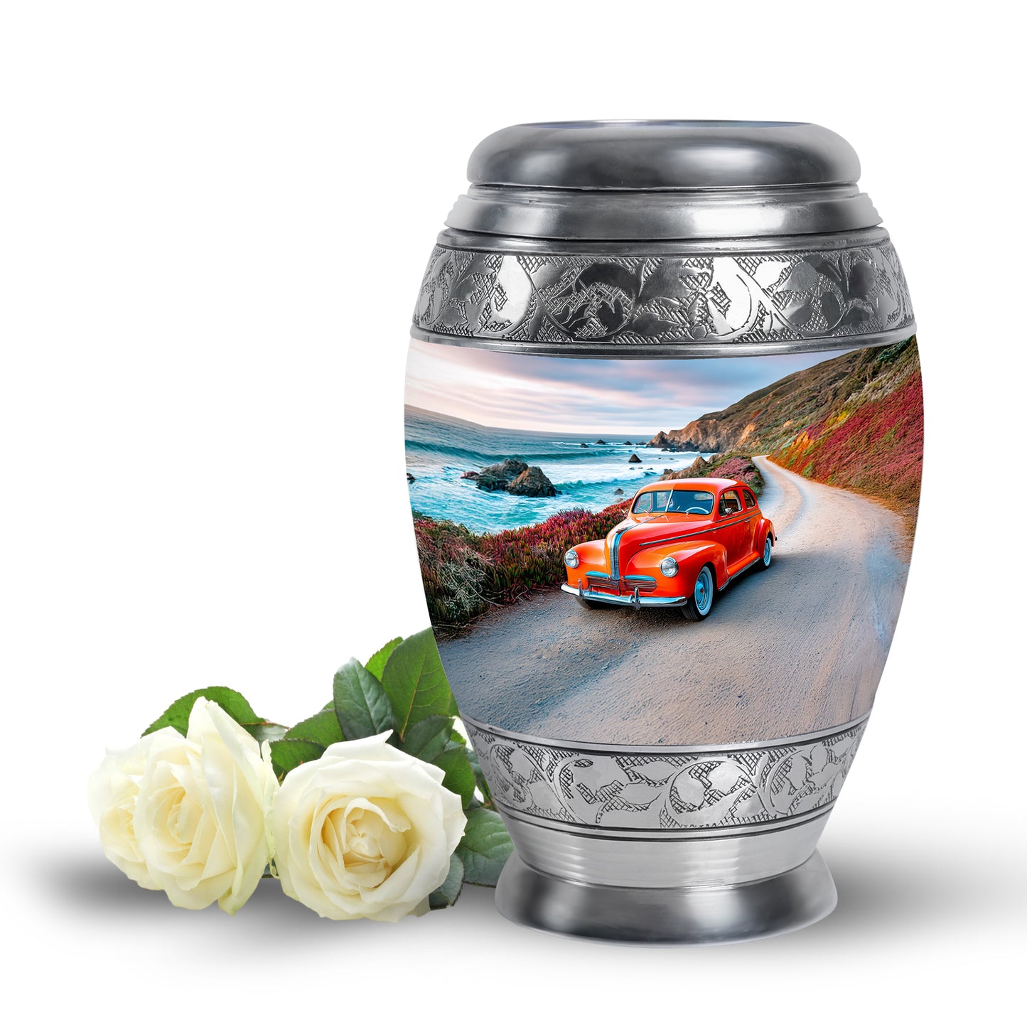 Personalized Blue Car Cremation Urns for Ashes - Majestic 10-inch - Yatskia