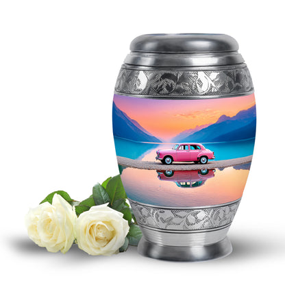 Personalized Red Sovereign Car Cremation Urns for Human Ashes - 10-inch, 200 cu in - Yatskia