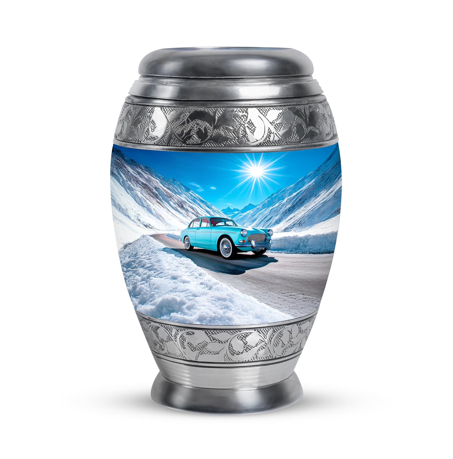 Hallowed Car Cremation Urns for Human Ashes - Blue 10-inch - Yatskia