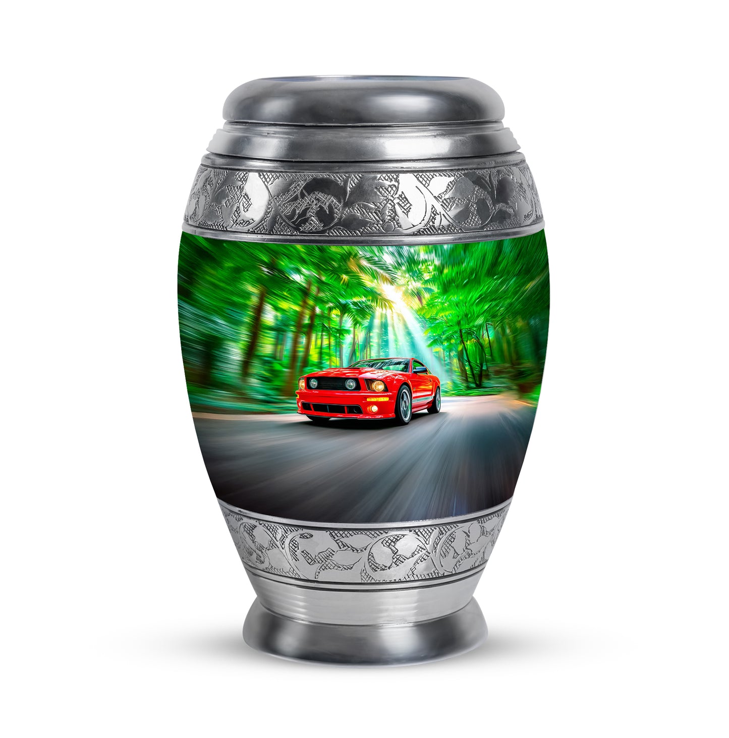 Ethereal Car Memorial Cremation Urns - Green 10-inch, 200 cu in - Yatskia