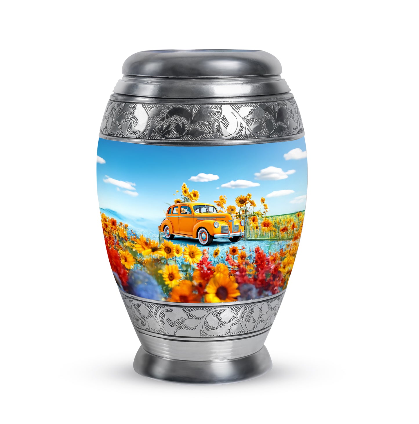 Personalized Car Cremation Urns - Pristine Blue 10-inch, 200 cu in - Yatskia